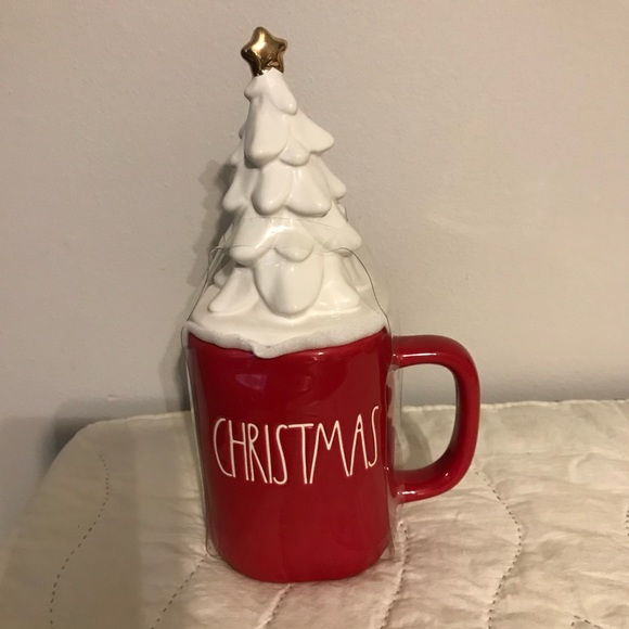 Rae Dunn | Holiday | Rae Dunn Christmas Mug With White Tree Topper ...